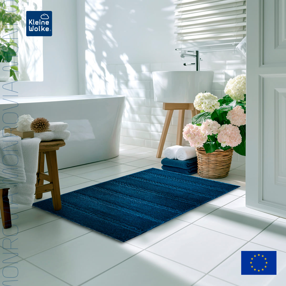Коврик для ванной комнаты Kleine Wolke Monrovia 60x100см, темно-синий