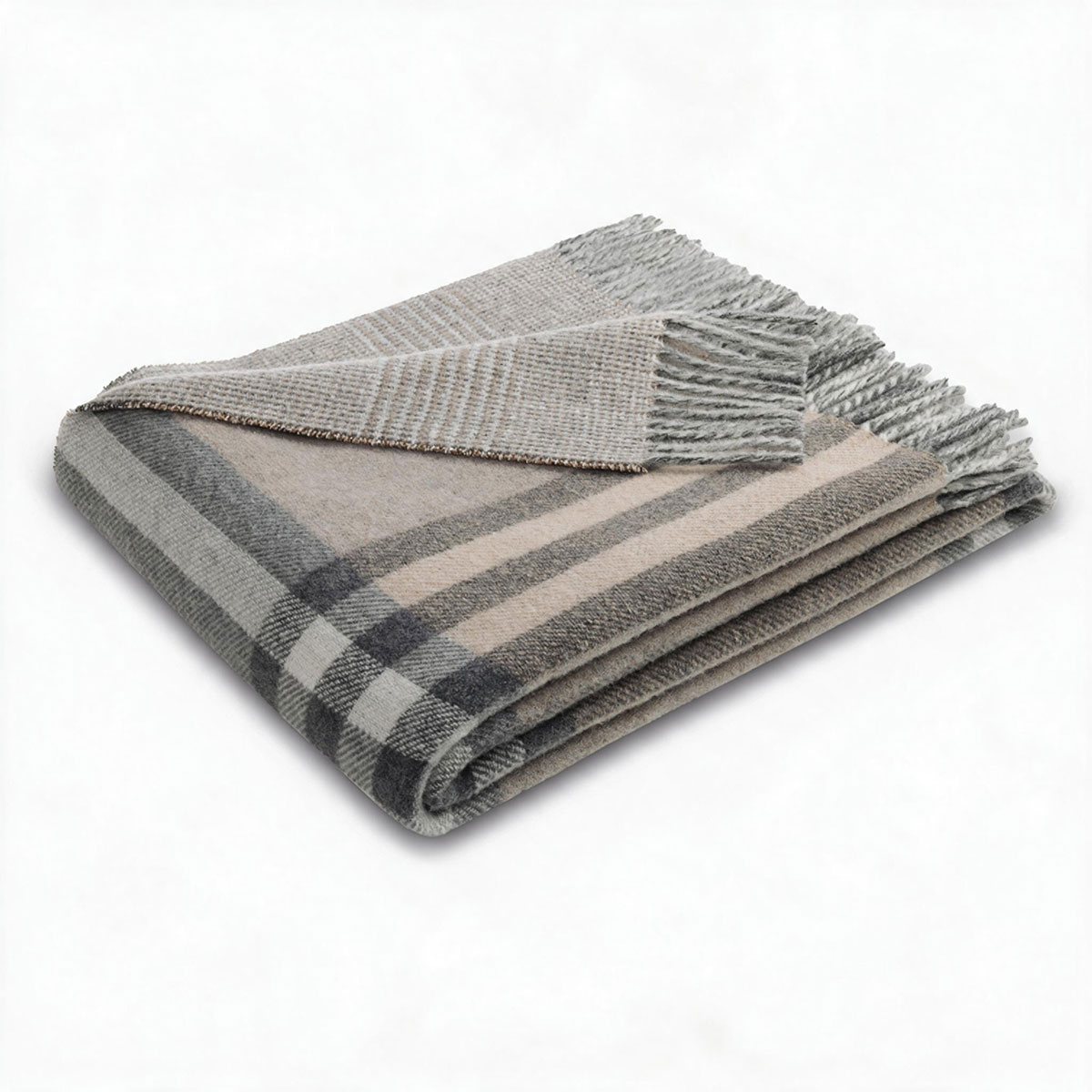 Плед 150x200см Biederlack Naturals & Plaids Двойная клетка