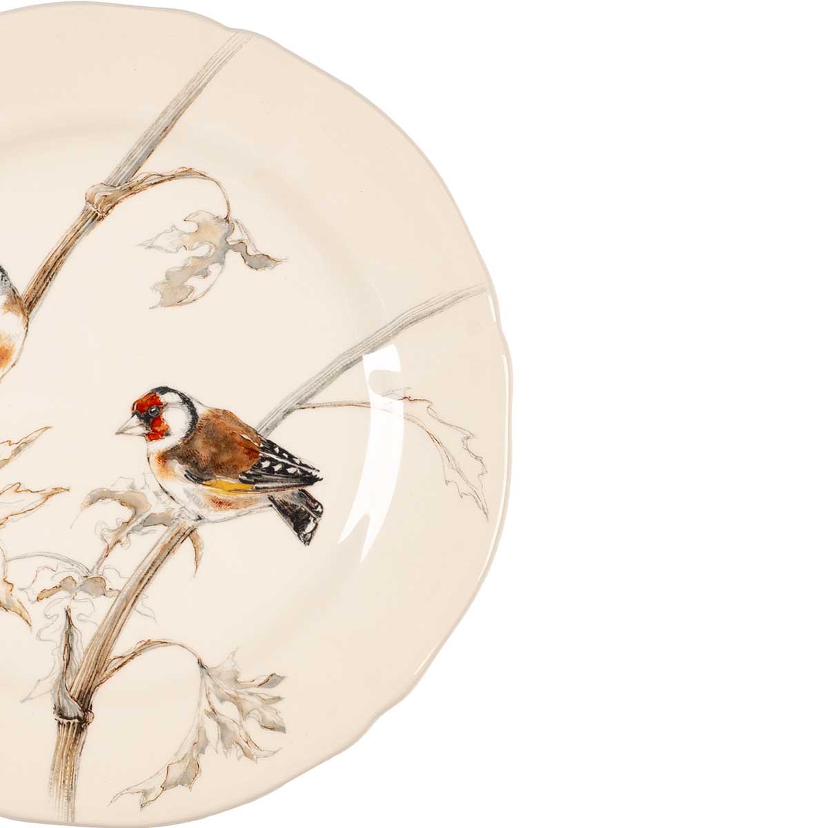 Тарелка десертная Gien Oiseaux Foret Щегол