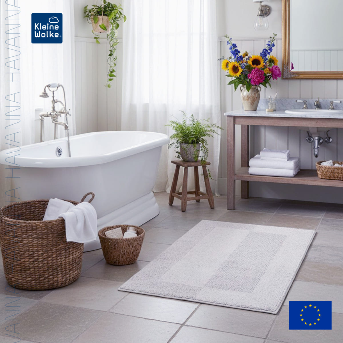 Коврик для ванной 60x100см Kleine Wolke Havanna, серебряный