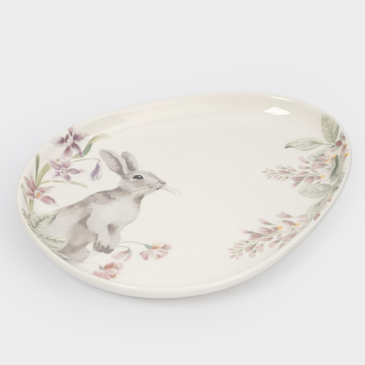Блюдо Anna Lafarg Пасха Натуральная Кролик с цветами 25х20см