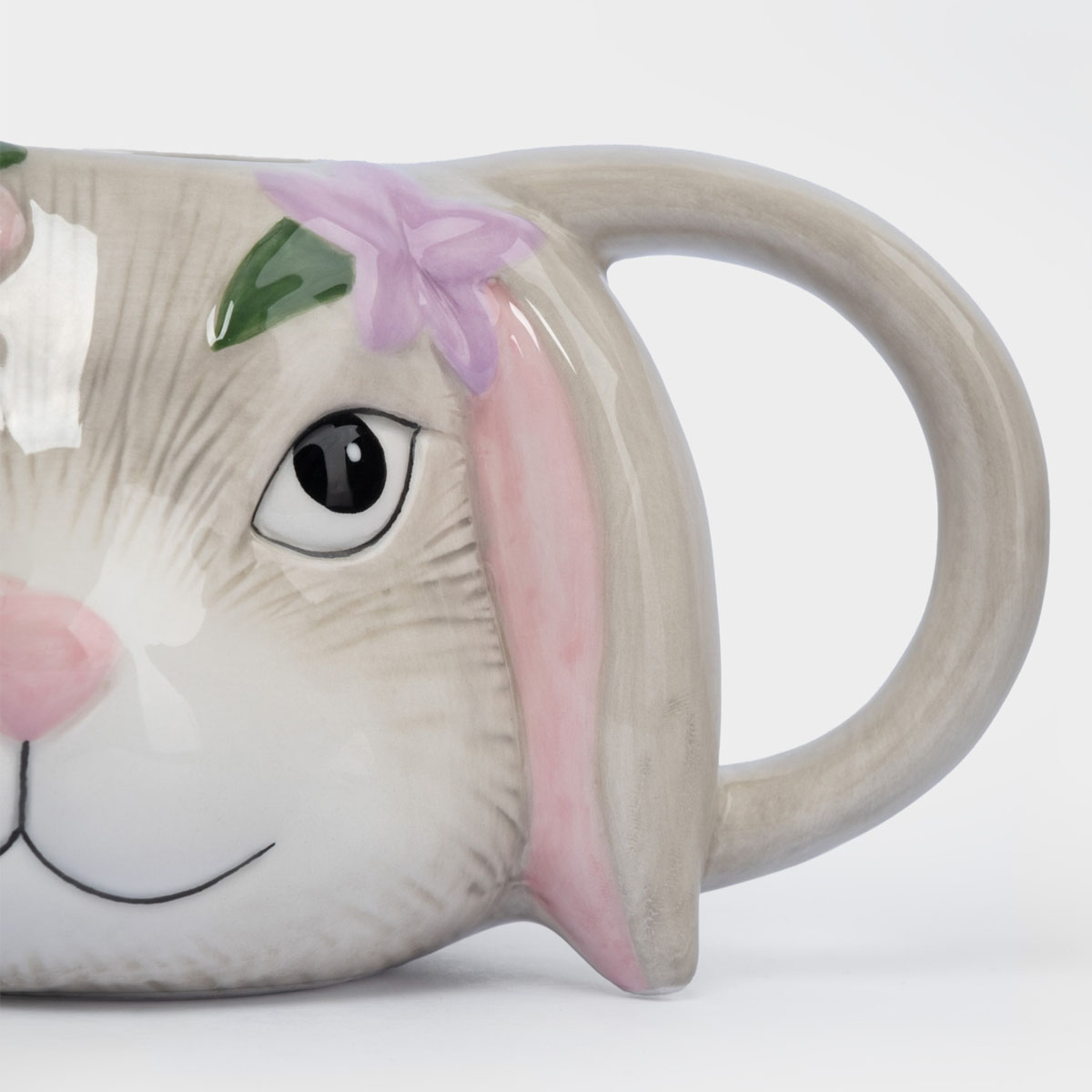 Кружка Anna Lafarg Пасха Натуральная Кролик с цветами 520мл