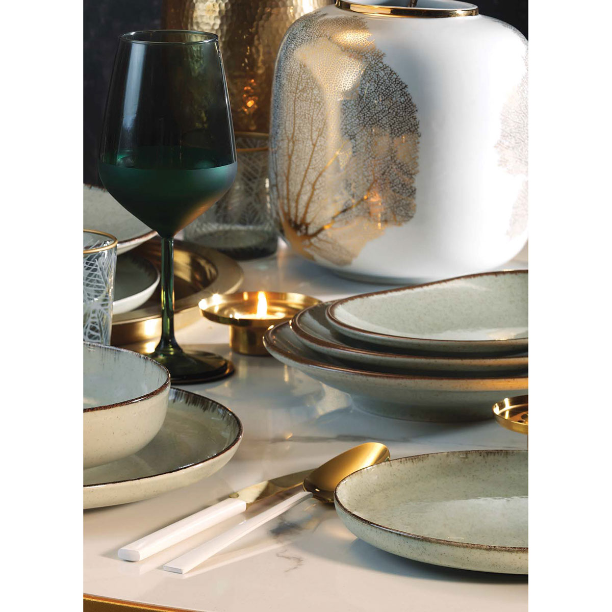 Тарелка закусочная Kutahya Pearl Mood, зеленый