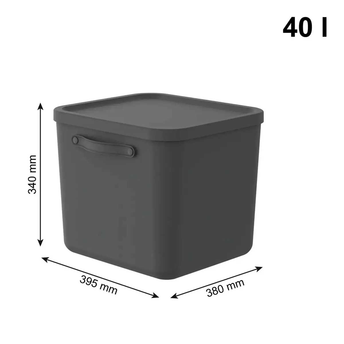 Ящик для хранения Rotho Mythen 39,5x38x34см, черный