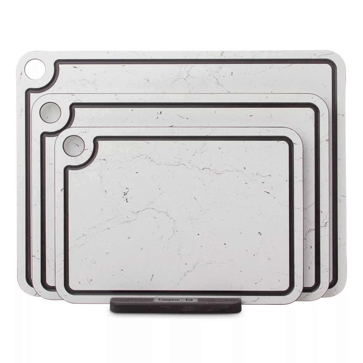 Набор разделочных досок на подставке ComposeEat Elegance мрамор Бьянко, 3шт
