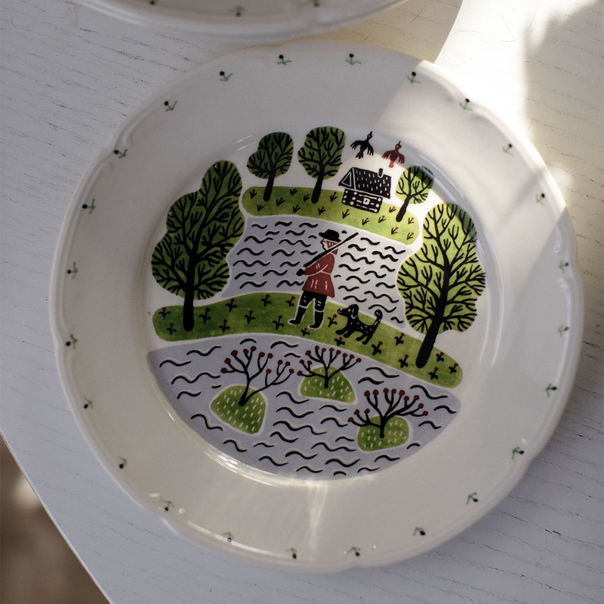 Тарелка закусочная Дымов Керамика Огород Уткина Охота