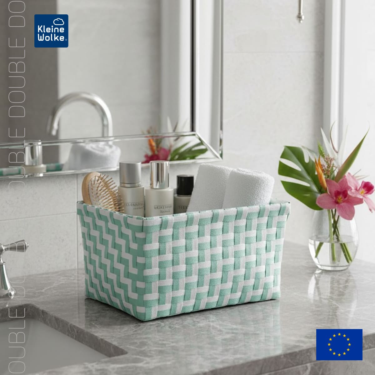 Корзина для хранения Kleine Wolke Box Double Green 33х17х23см, цвет зеленый