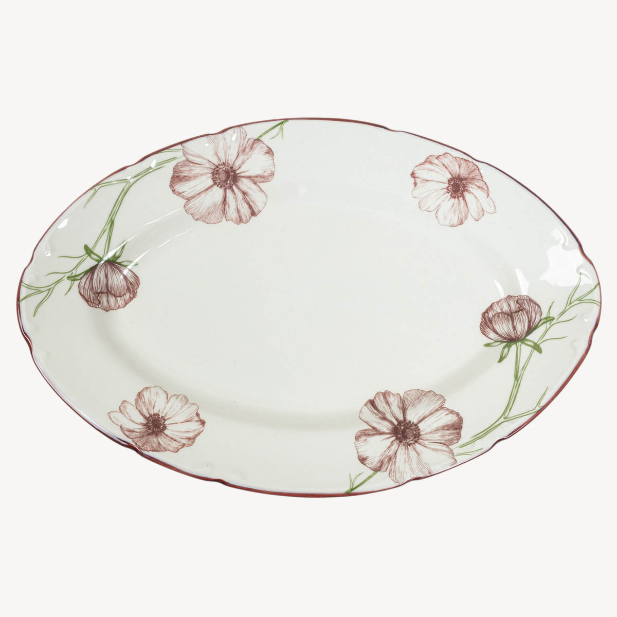 Блюдо овальное 29x20см Дымов Керамика Космея Утро 07.00