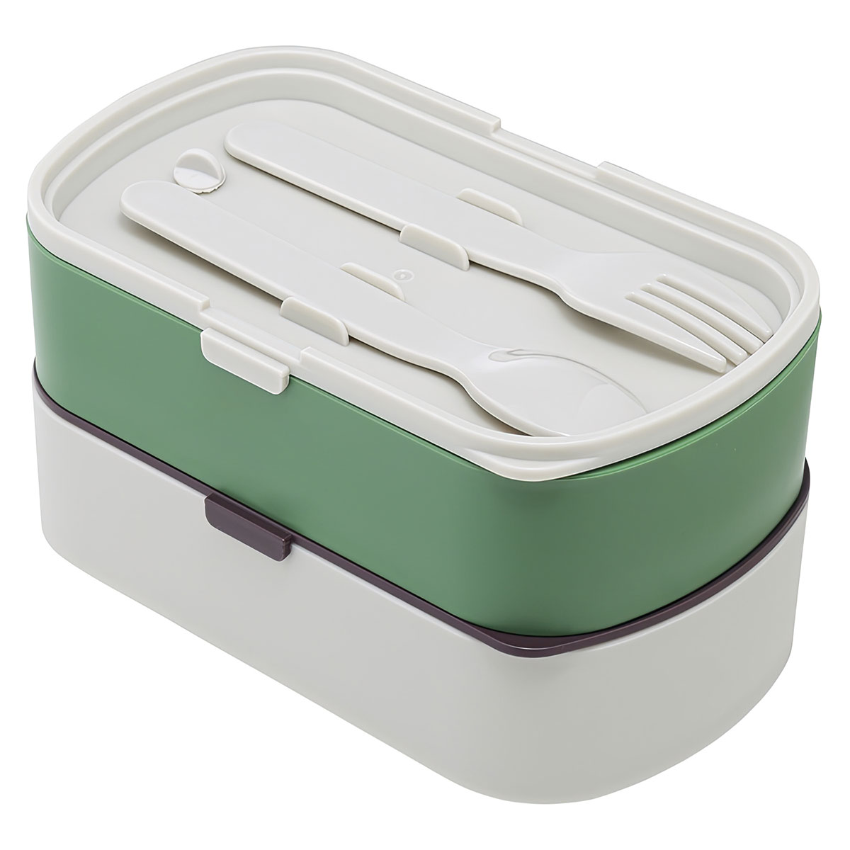 Ланч-бокс с приборами Smart Solutions Food Time, серый с зеленым