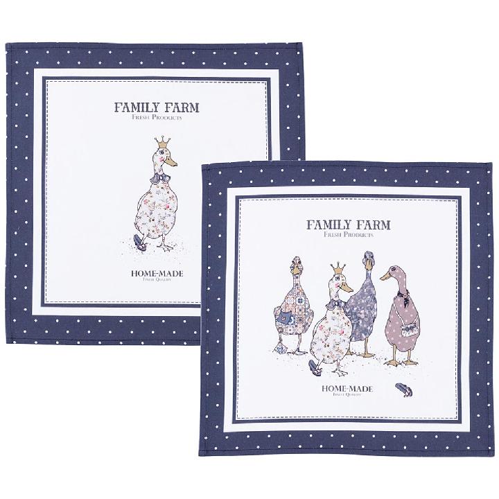 Набор салфеток Santalino Family Farm 2шт, синий