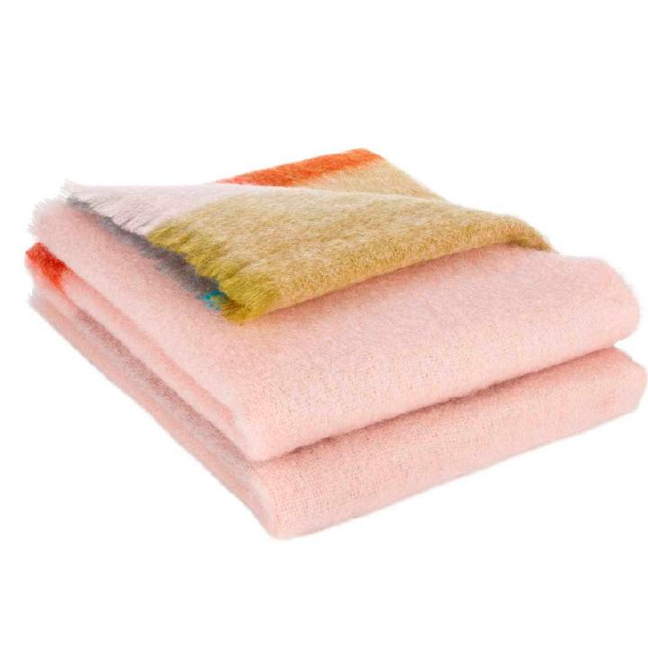 Плед 1,5-спальный Brun de Vian-Tiran Mohair Dessins, розовый