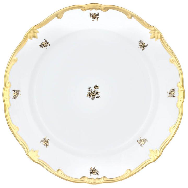Блюдо круглое Weimar Porzellan Роза Золотая
