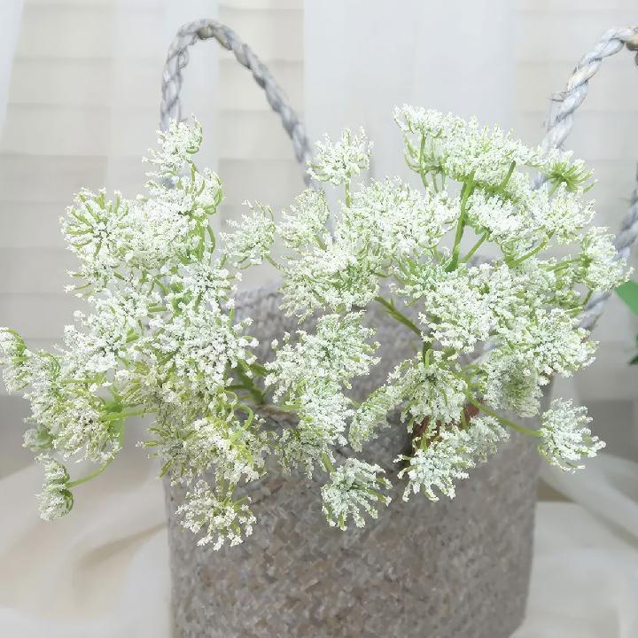 Цветы искусственные FloDecor Дикая морковь 64см, цвет белый