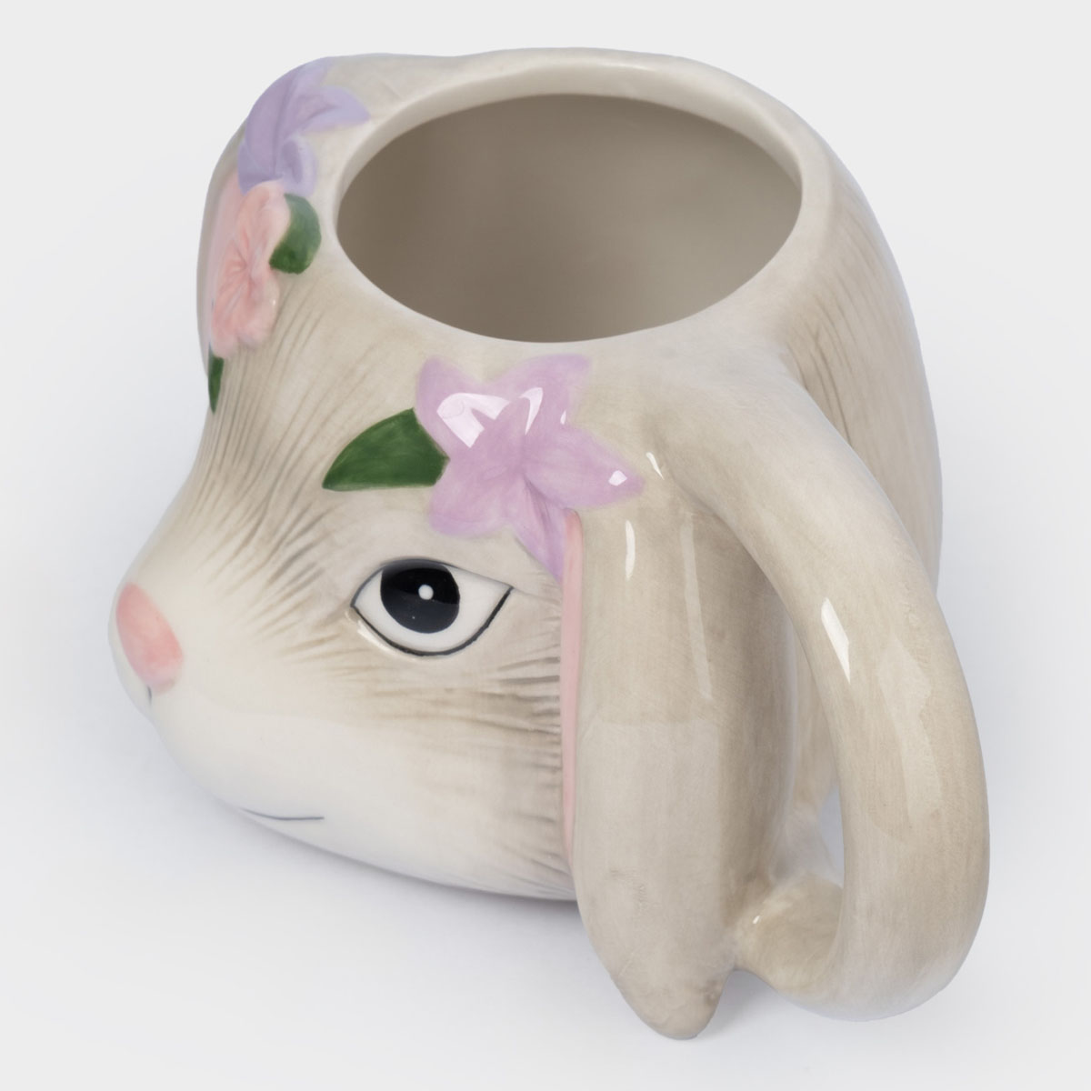 Кружка Anna Lafarg Пасха Натуральная Кролик с цветами 520мл