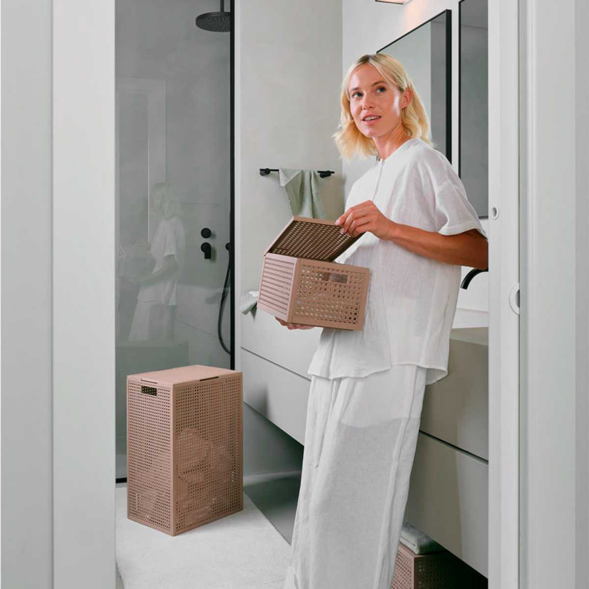 Корзина для белья Curver Kaya 38x29x58,5см, цвет розовый