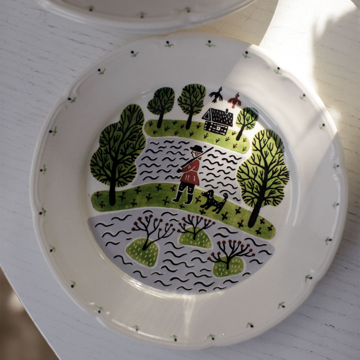 Тарелка обеденная Дымов Керамика Огород Уткина Охота