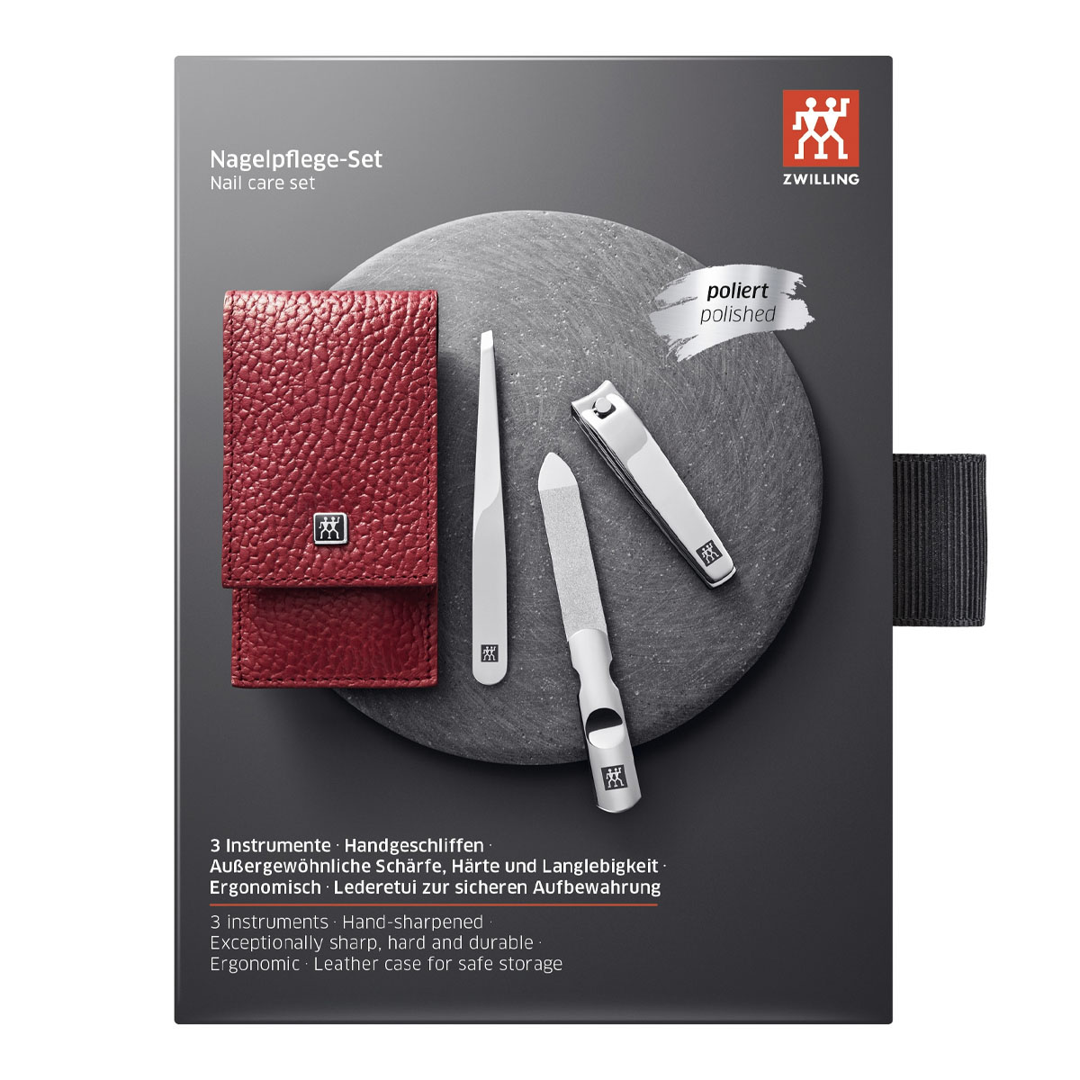 Маникюрный набор Zwilling Inox 3 предмета, красный