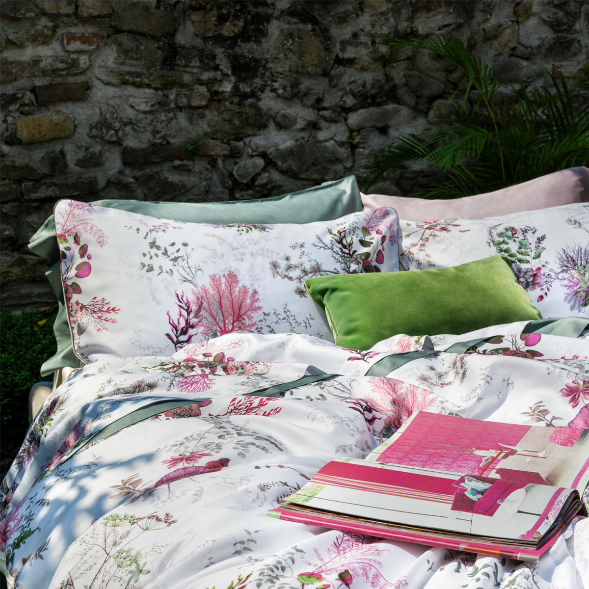 Комплект постельного белья евро Emanuela Galizzi Carrie 2681, белый, розовый