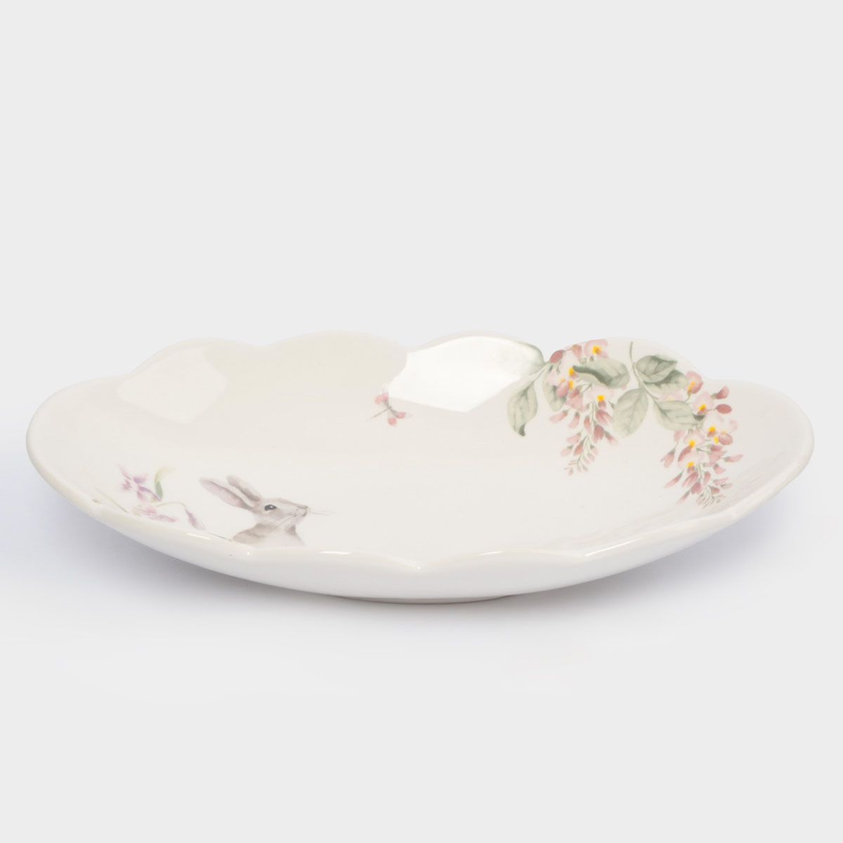 Блюдо Anna Lafarg Пасха Натуральная Кролик с цветами 31х18см