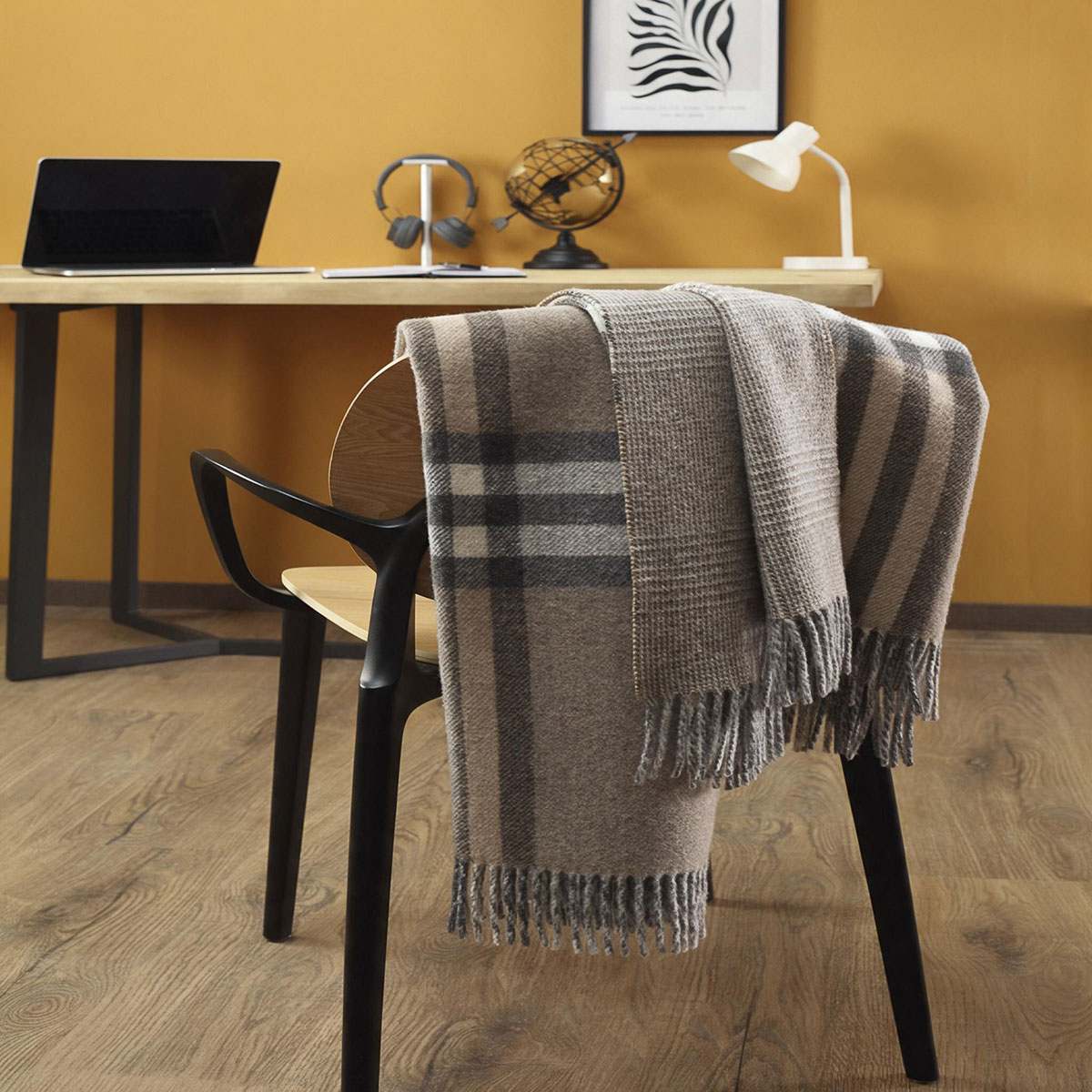 Плед 150x200см Biederlack Naturals & Plaids Двойная клетка