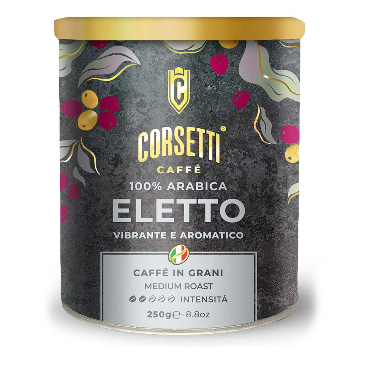 Кофе натуральный жареный в зернах Corsetti Eletto 100% арабика 250гр