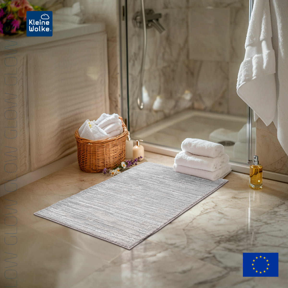 Коврик для ванной комнаты Kleine Wolke Glow 60x100см, светло-серый