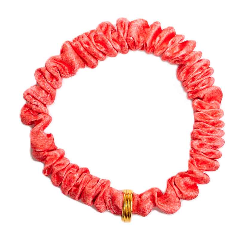 Шелковая резинка мини для волос Mollen Сепия красная