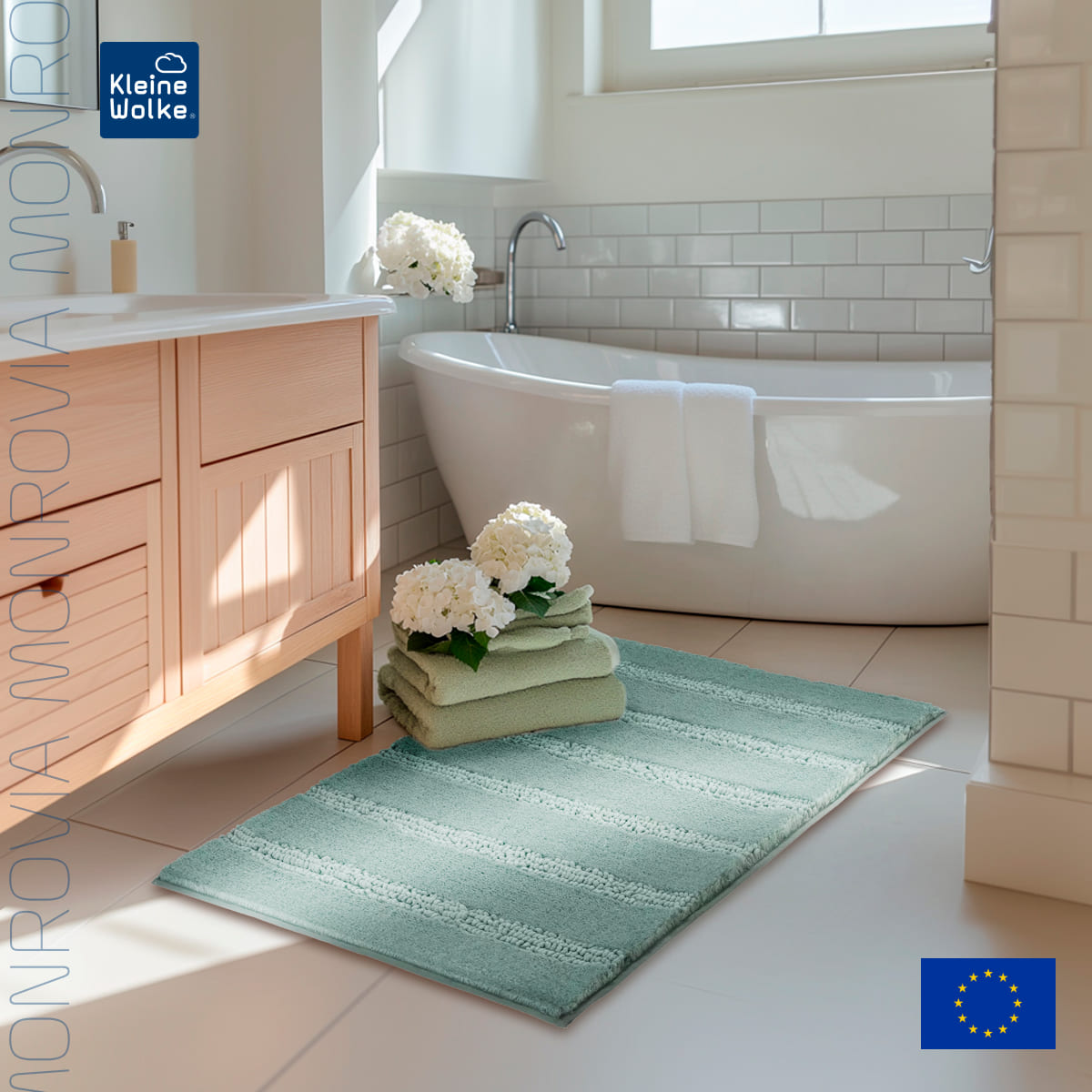 Коврик для ванной комнаты Kleine Wolke Monrovia 60x100см, зеленый