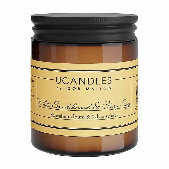 Свеча ароматическая Ucandles by Gor Maison White Sandalwood & Clary Sage Botanique