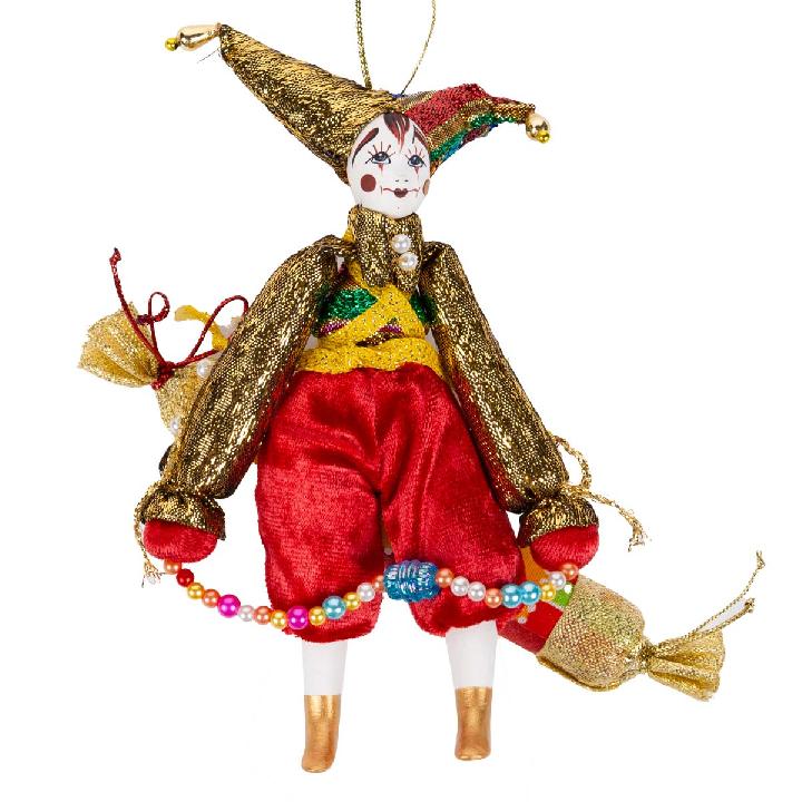 Елочная игрушка Мануфактура подарков Скоморох на хлопушке