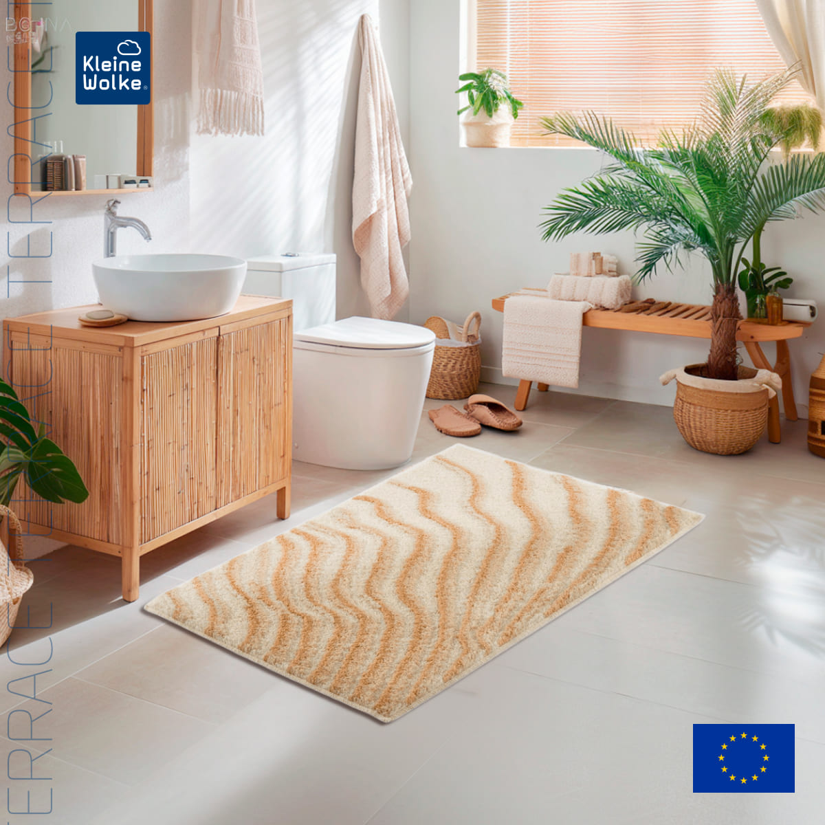 Коврик для ванной комнаты Kleine Wolke Terrace 60x100см, бежевый