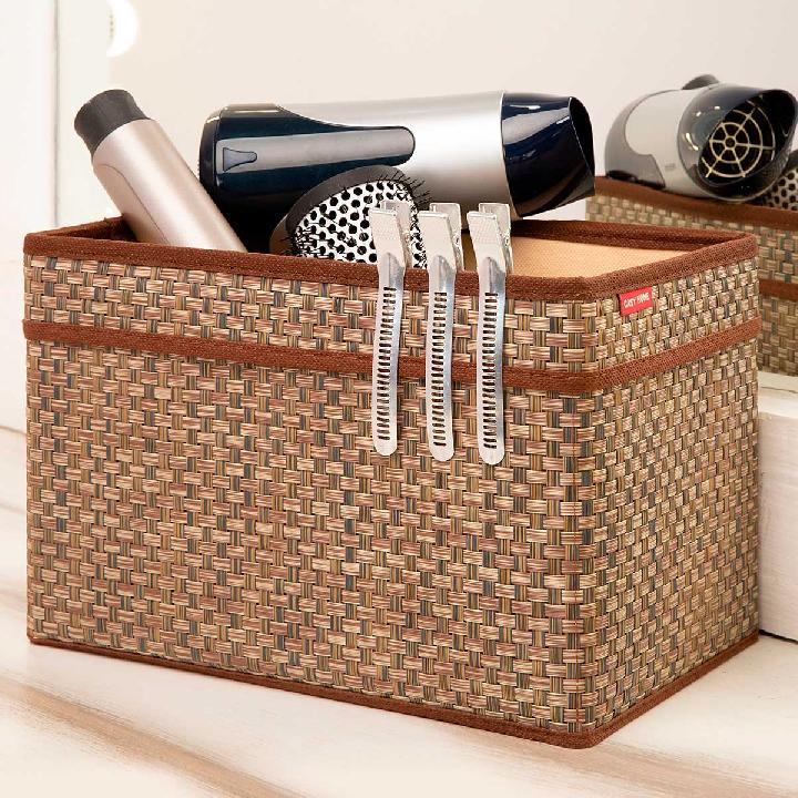 Корзина для хранения с ручками Casy Home 28x18x18см, цвет бежевый