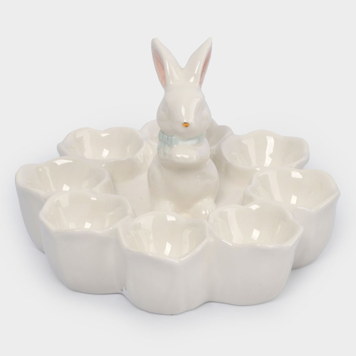 Блюдо пасхальное Anna Lafarg Пасха Золотая Кролик в цветах 18х12см