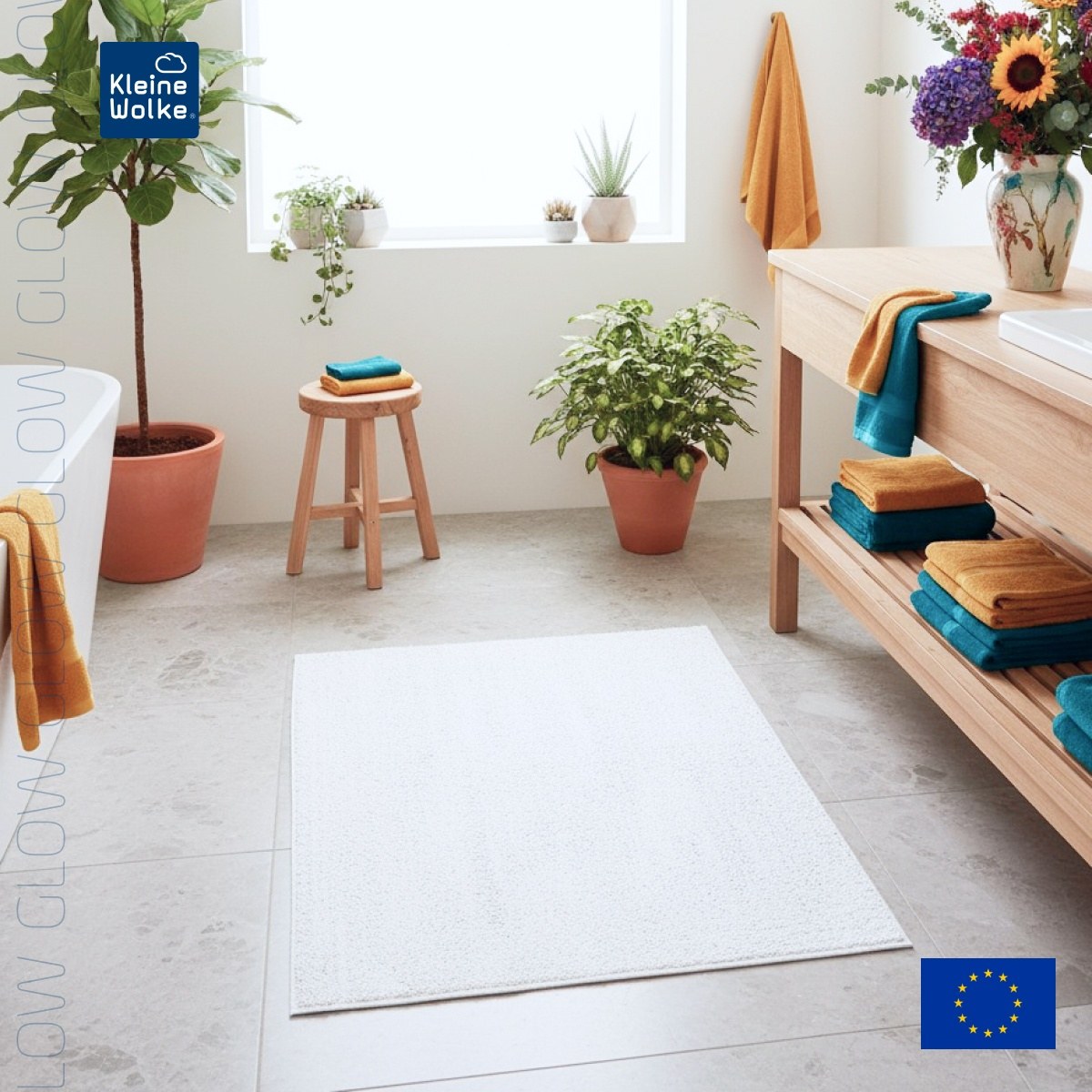 Коврик для ванной комнаты Kleine Wolke Glow 55x65см, белый