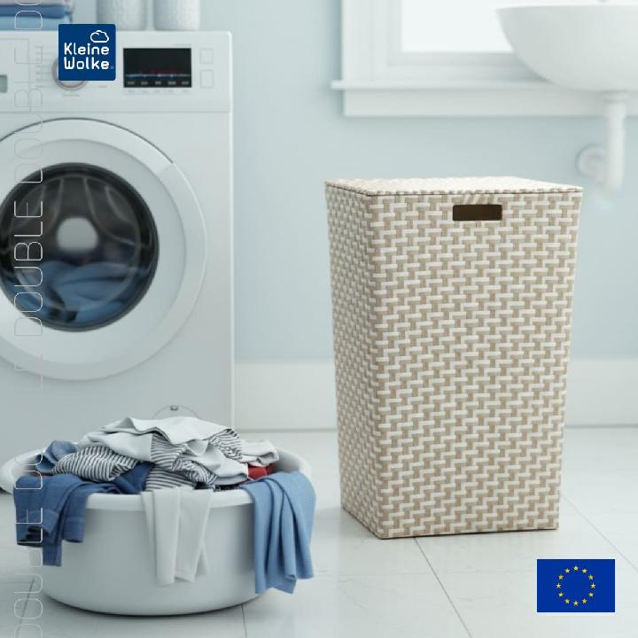 Корзина для белья Kleine Wolke Double Laundry Box, цвет бежево-белый