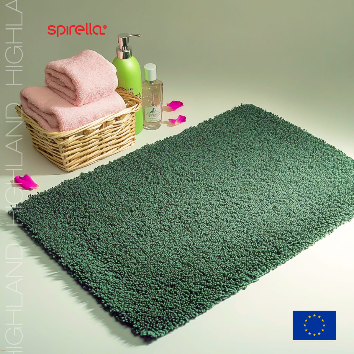 Коврик для ванной 70x120см Spirella Highland, базилик