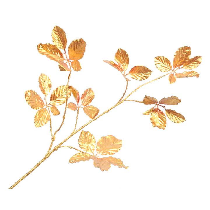 Искусственные цветы Silk-ka Ветка с листьями 82см, цвет медный