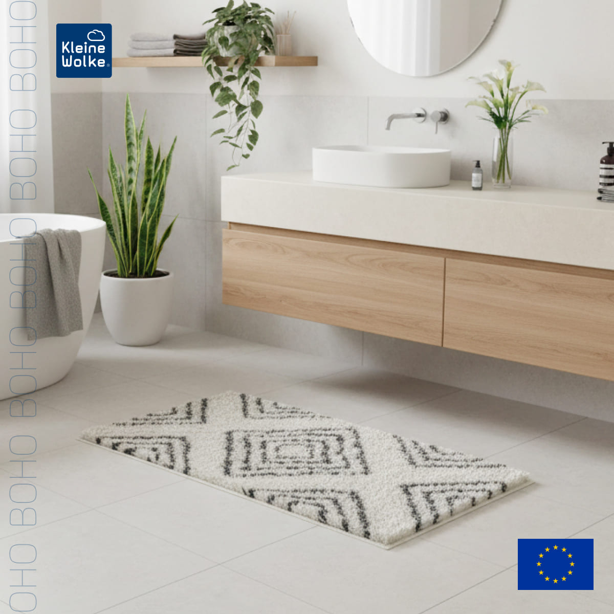 Коврик для ванной комнаты Kleine Wolke Boho Nature 70x120см