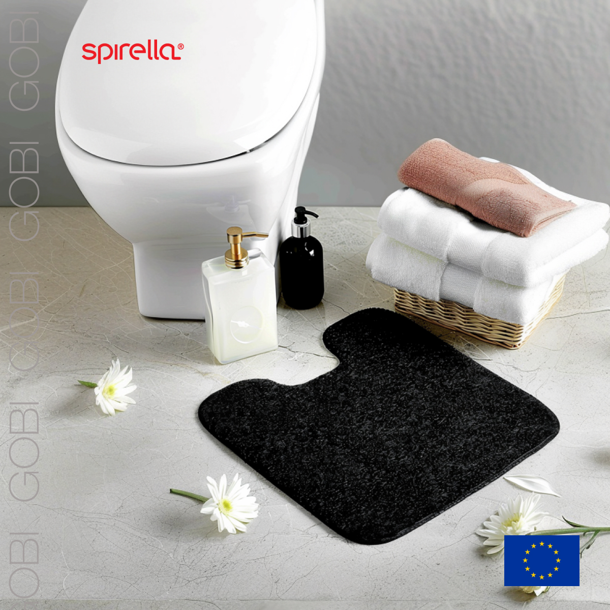 Коврик для туалета Spirella Gobi 55x55см, антрацит