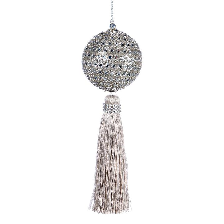 Новогоднее подвесное украшение Magic Time кисть серебряная