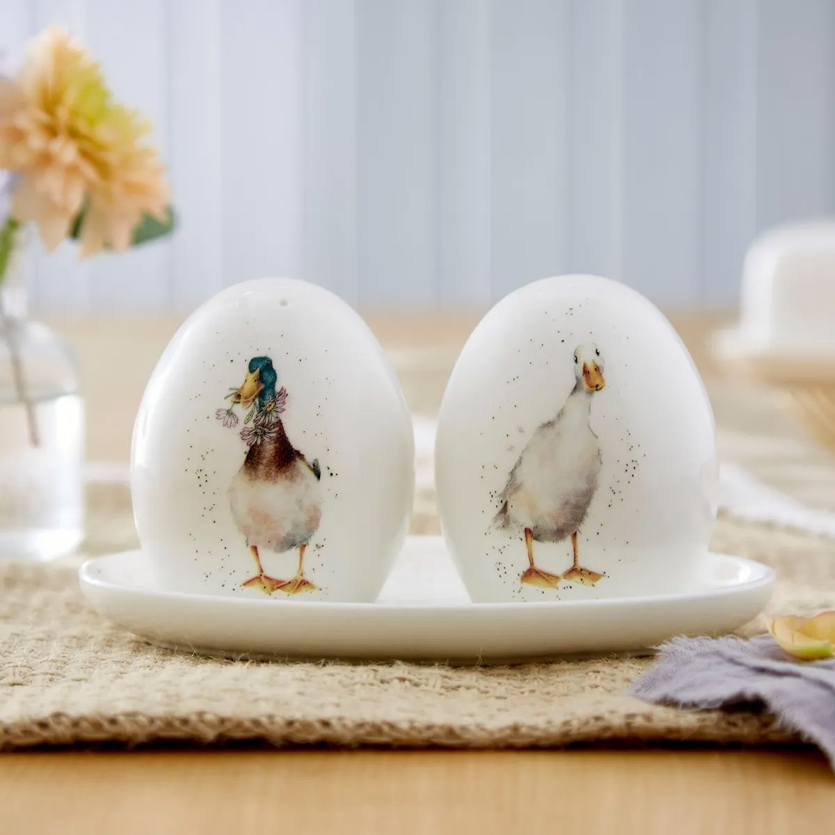 Солонка и перечница на подносе Royal Worcester’s Wrendale Designs Утки 8,5см