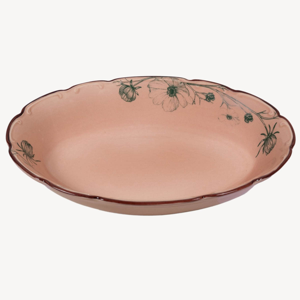 Салатник овальный Дымов Керамика Космея день 12:00