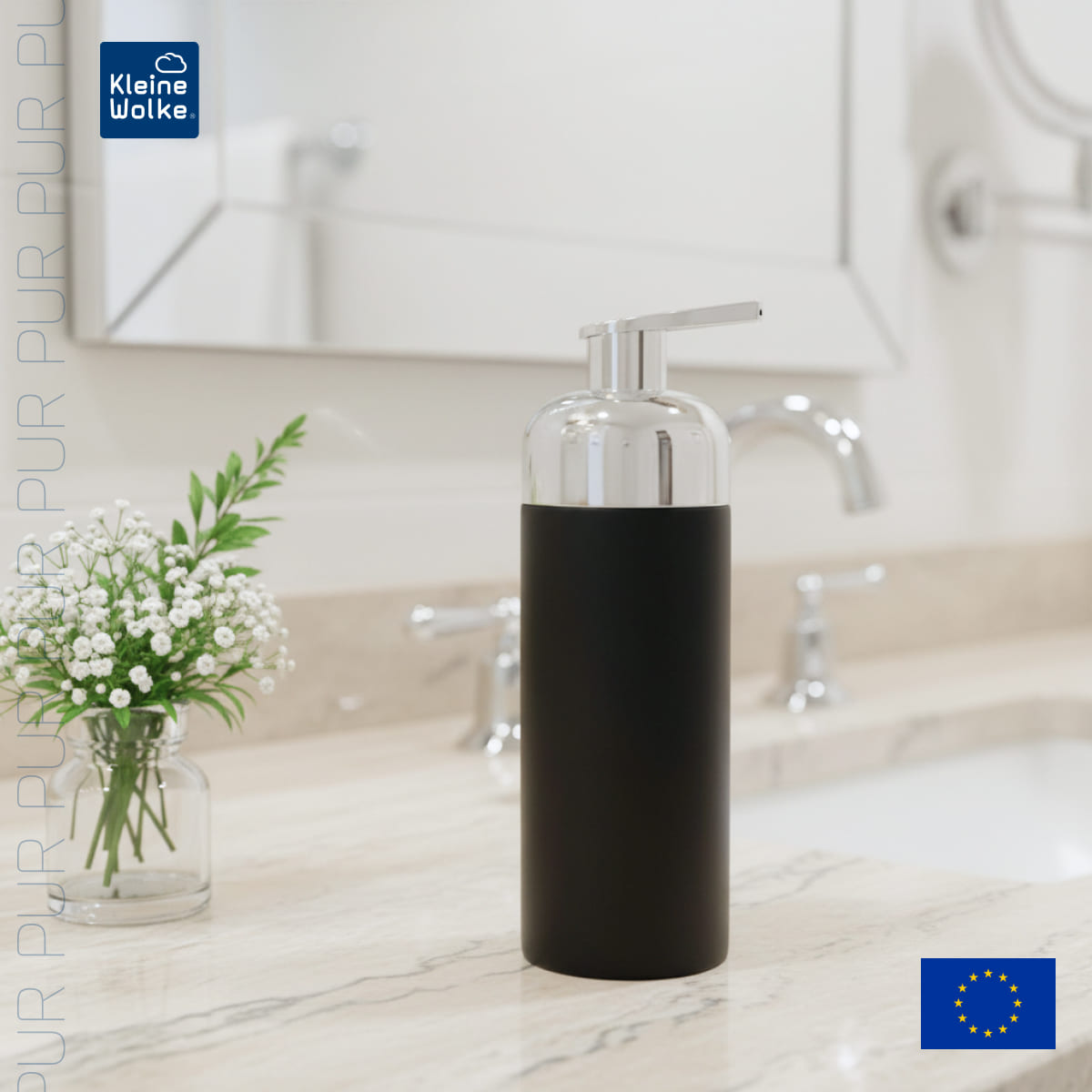 Дозатор для пенного мыла Kleine Wolke Pur, черный