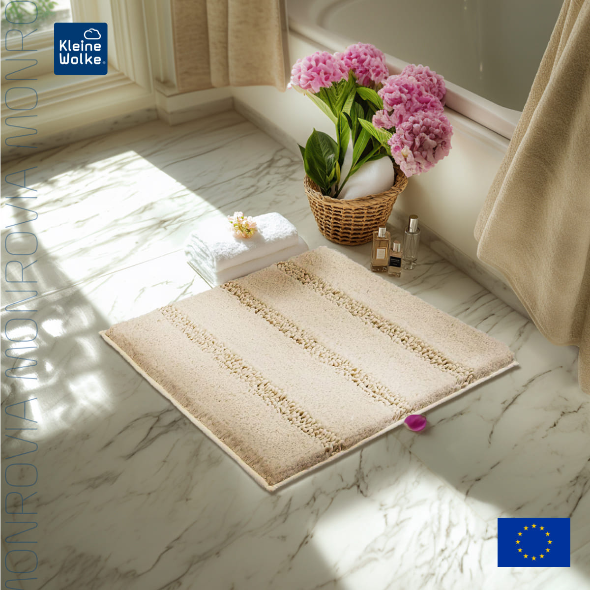 Коврик для ванной 60x60см Kleine Wolke Monrovia, бежевый