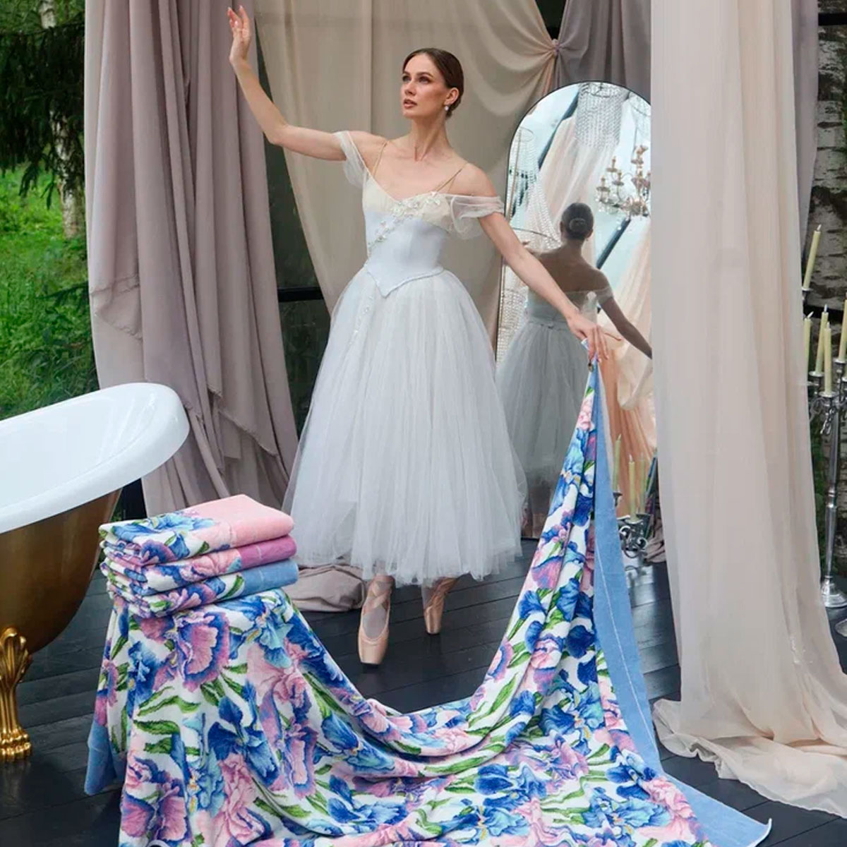 Полотенце Feiler Giselle 75x150см, цвет лавандовый