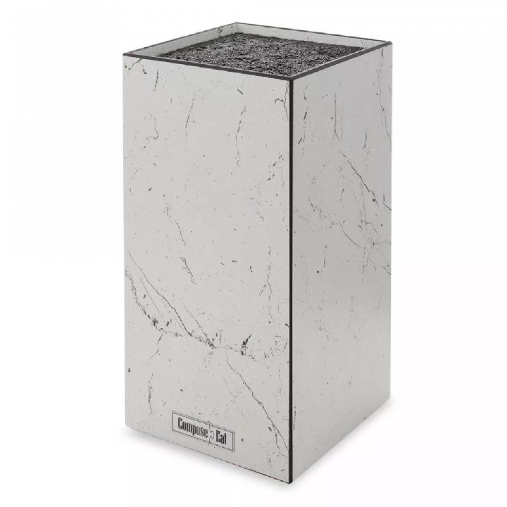 Подставка для кухонных ножей ComposeEat Elegance 11х11х24см, мрамор Бьянко