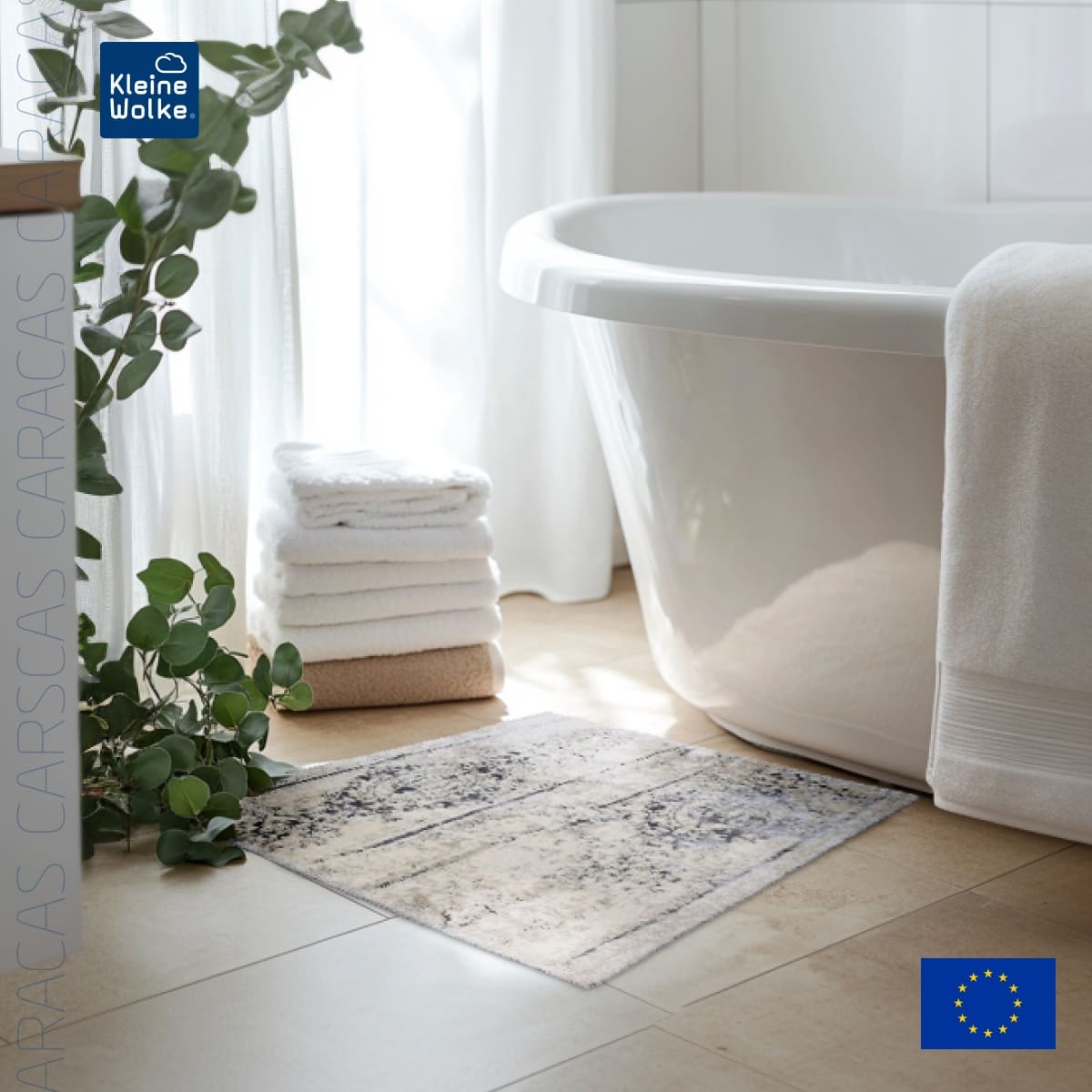 Коврик для ванной комнаты Kleine Wolke Caracas Silver grey 60x60см