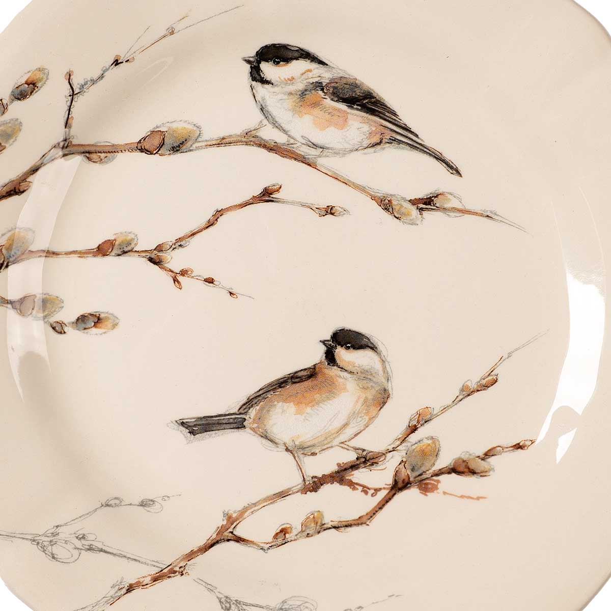 Тарелка десертная Gien Oiseaux Foret Гаичка