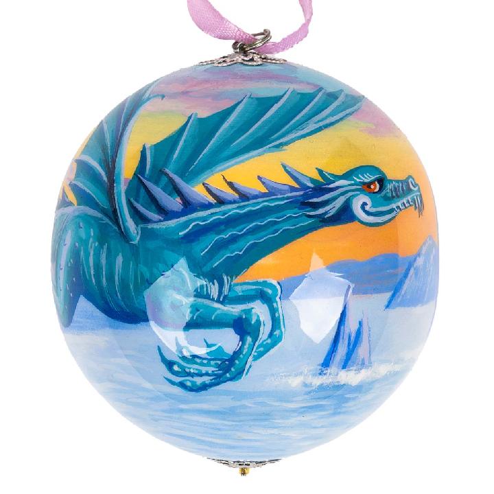 Шар деревянный ручной работы Мануфактура подарков Дракон 4