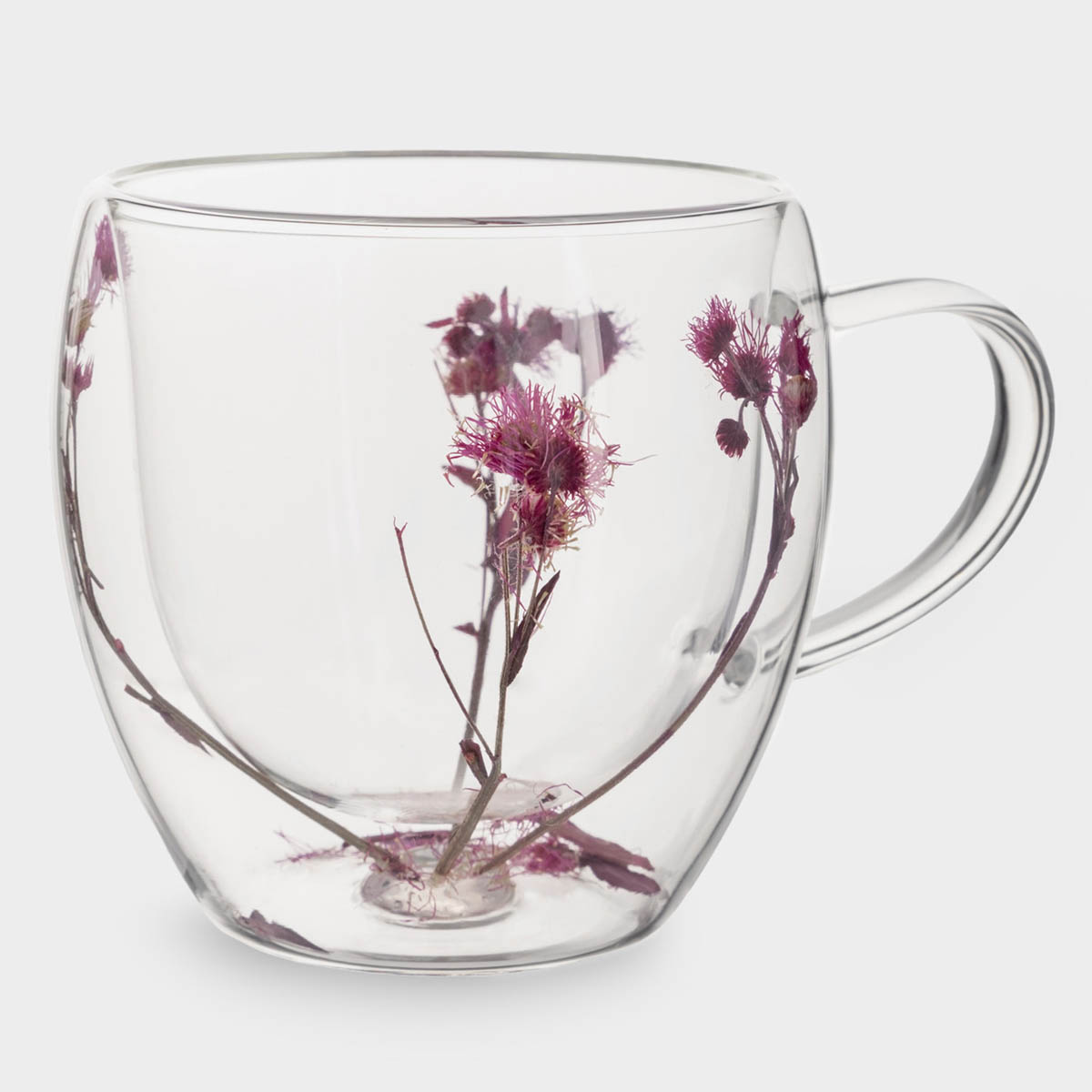 Кружка с сухоцветами внутри Anna Lafarg Лимоны Сиреневые цветы